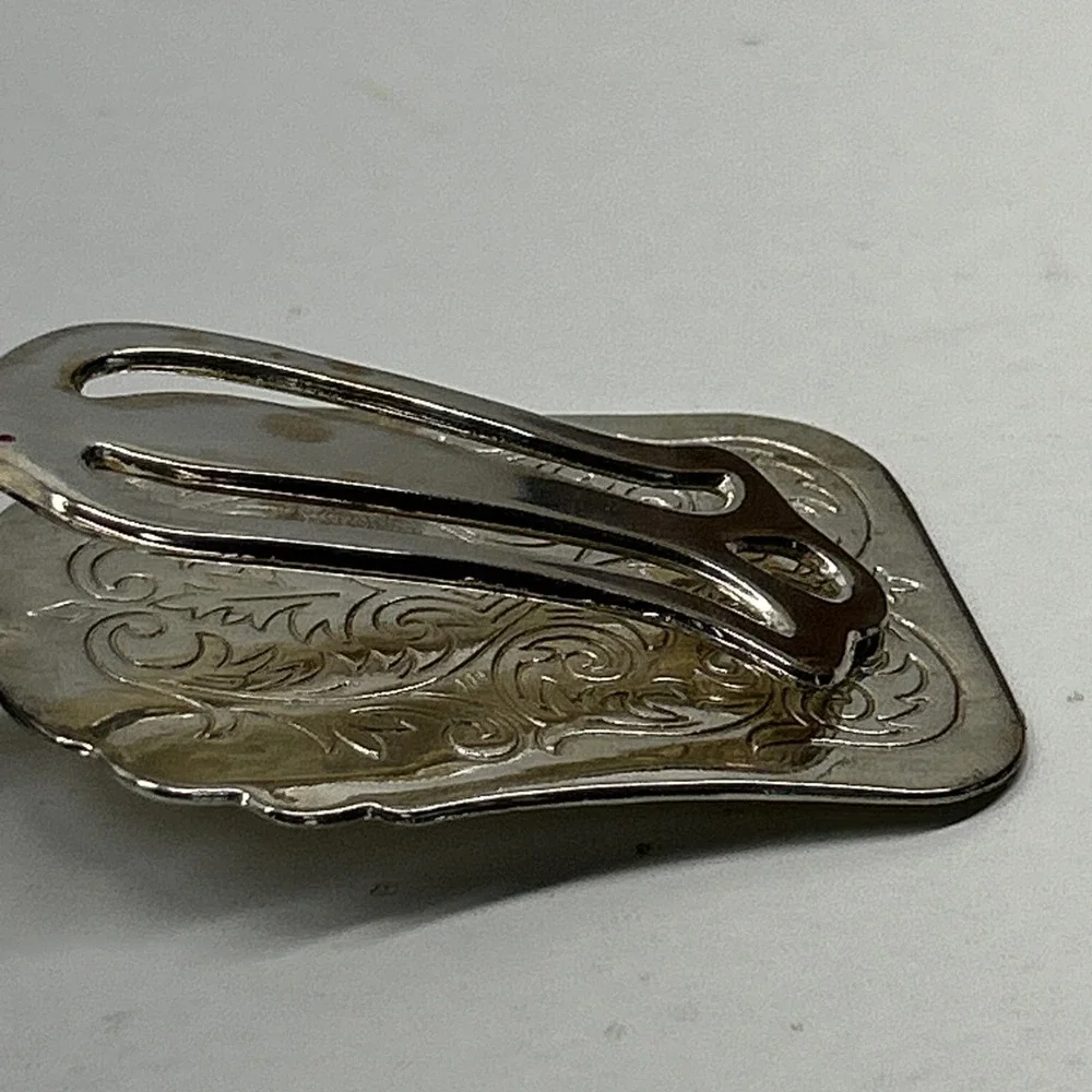 Vintage Silver Plated Salad Tongs Server Scissors Cake Pastry Etched Victorian